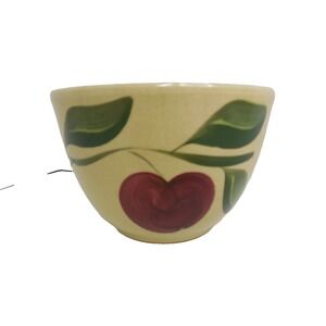 Vintage WATT POTTERY  Ovenware Mixing Bowl 4 In H x 6 In D Apple/3 Leaf #29